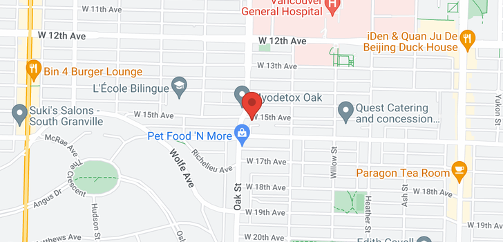 map of 958 W 15TH AVENUE